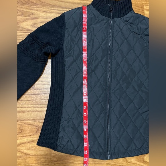 FDJ French Dressing Black Quilted Zip-Up Long Sleeve Mock Neck Jacket Size S - Picture 7 of 11